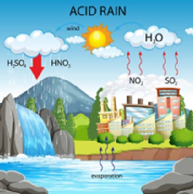 (PHOTO: The process of acid rain.)