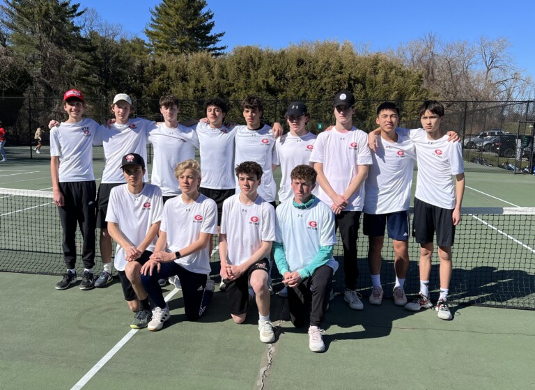 (PHOTO: Rye Boys Varsity Tennis ready for Fox Lane and first home match on Thursday.)