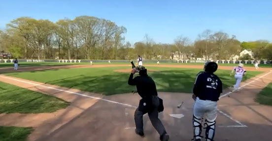 (PHOTO: Dillon Schmidt's triple vs. Pelham on Thursday.)