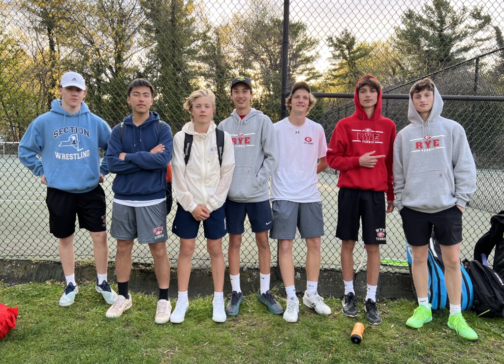 Rye Boys Varsity Tennis team 2023-04-24 v White Plains