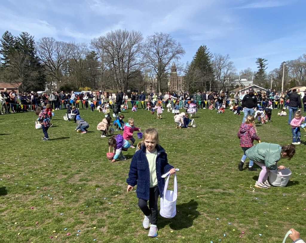 (PHOTO: On the hunt at the Rye Rec Egg Hunt 2023.)