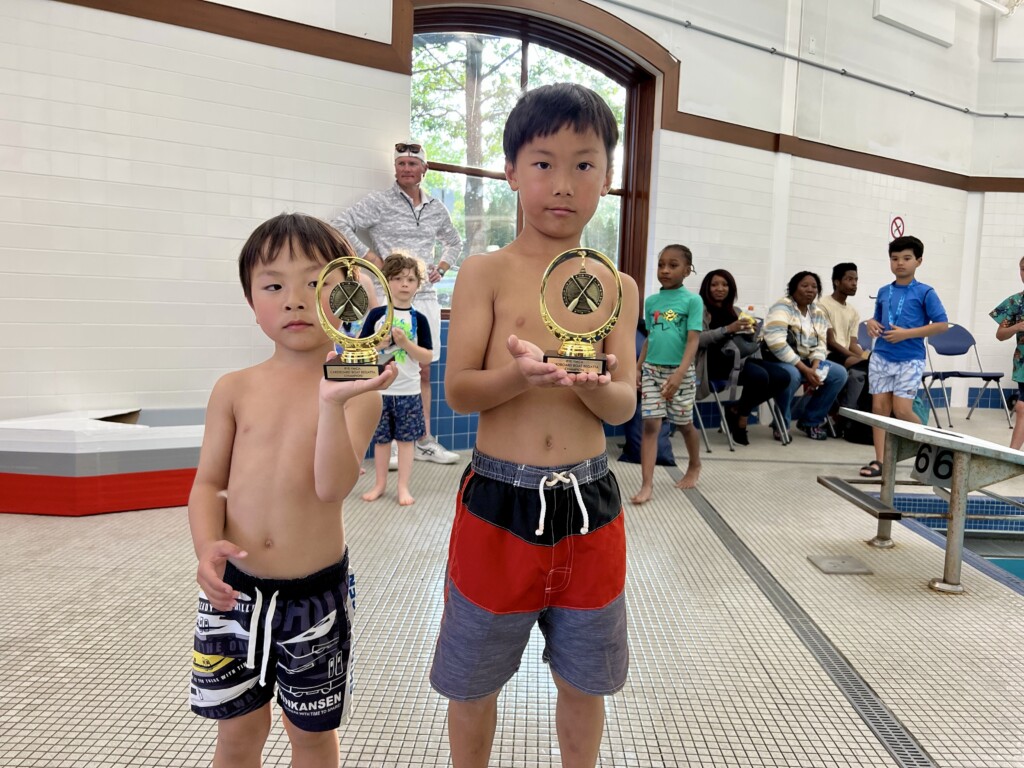 (PHOTO: The 7th Annual Rye YMCA Cardboard Boat Regatta champions, Aoto and Kaito Yamamoto.)