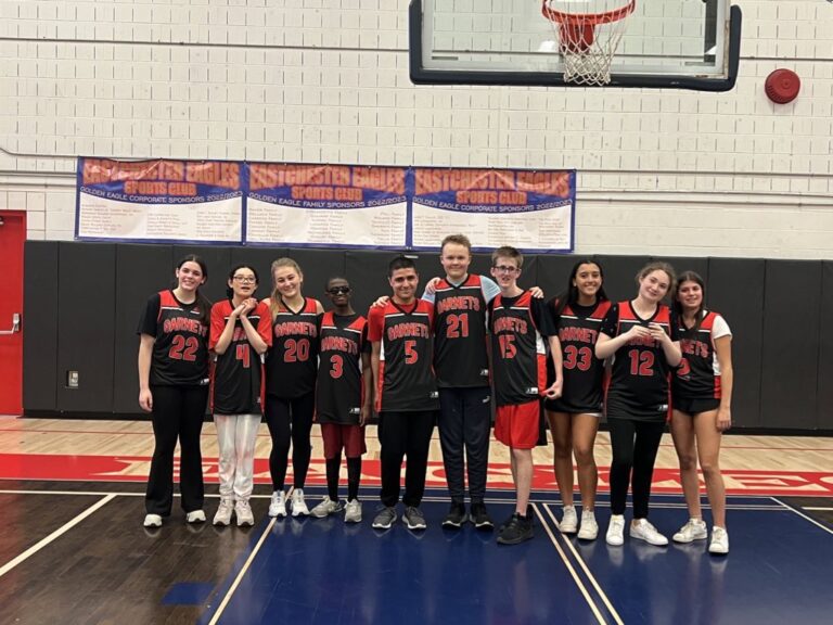 (PHOTO: Rye Unified Basketball soared over the Eastchester Eagles during an away game on Monday.)