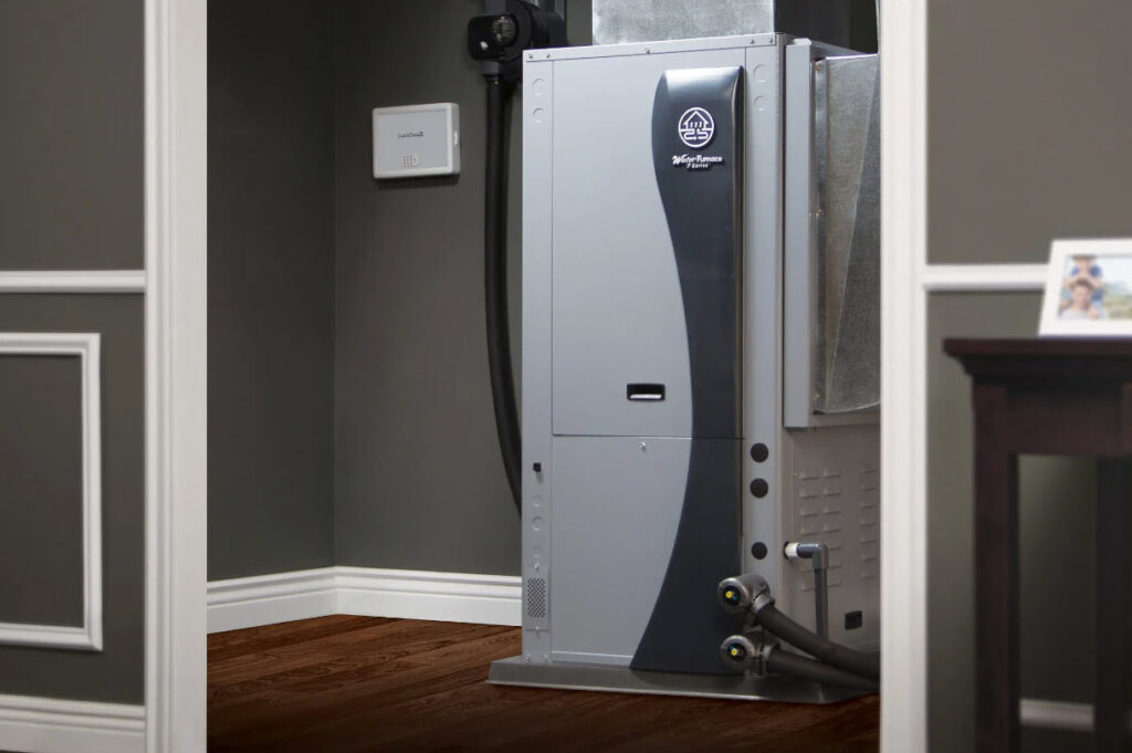 (PHOTO: ground source (geothermal) heat pumps can heat and cool your home.)