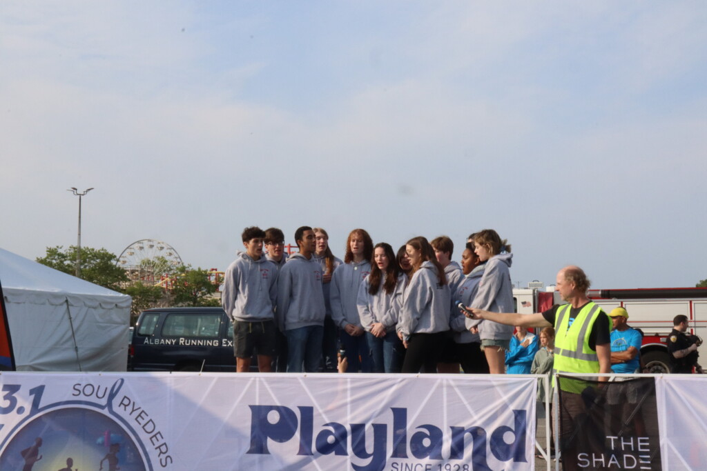 (PHOTO: Soul Ryeders inaugural half marathon and 5K run was held on Sunday, May 21, 2023. Rye High School's Rhythm on Rye performed the national anthem.)