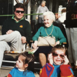 (PHOTO: Greenwich Street Patrick’s Day parade in 1989: Dianni with his mother and his daughters Katie and Kelly.)