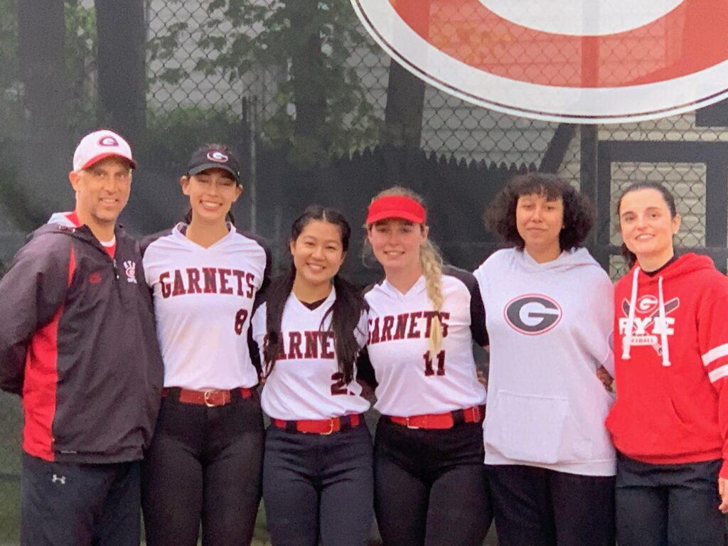 (PHOTO The 2023 Rye Girls Varsity Softball seniors (center four, left to right) Ashley Kessner, Zoe Lien, Dylan Deertz, Evelyn Summa.)