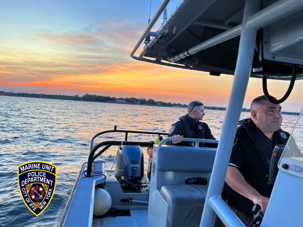 (PHOTO: The City of Rye Police Department marine unit was out patrolling the Long Island Sound on Saturday, May 27, 2023.)