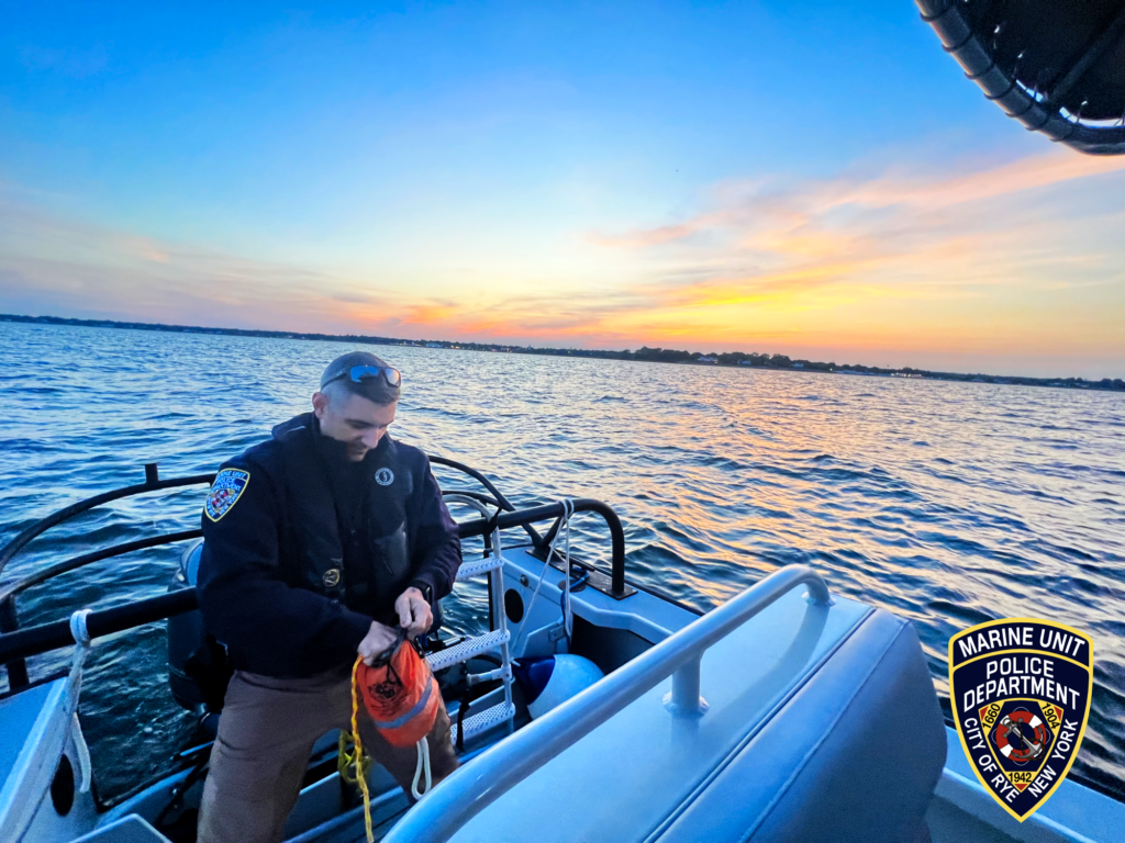 (PHOTO: The City of Rye Police Department marine unit was out patrolling the Long Island Sound on Saturday, May 27, 2023.)