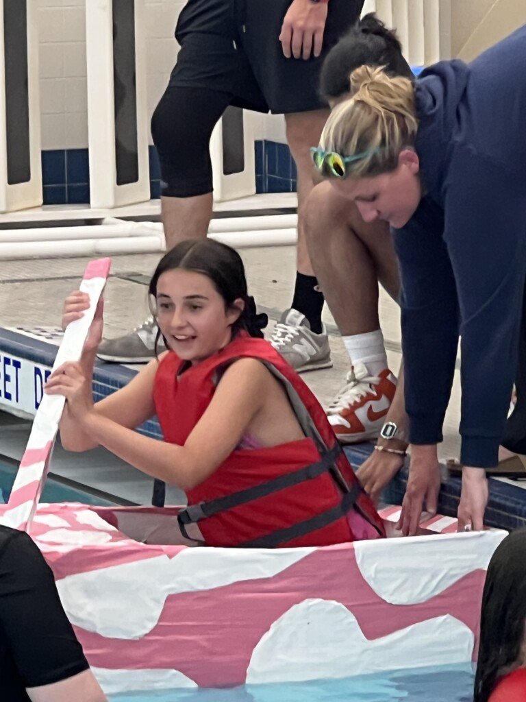 (PHOTO: The 7th Annual Rye YMCA Cardboard Boat Regatta best design winner Scarlett Plauche.)