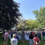 (PHOTO: A large crowd turned out for the 2023 Memorial Day ceremony on the Rye Village Green.)