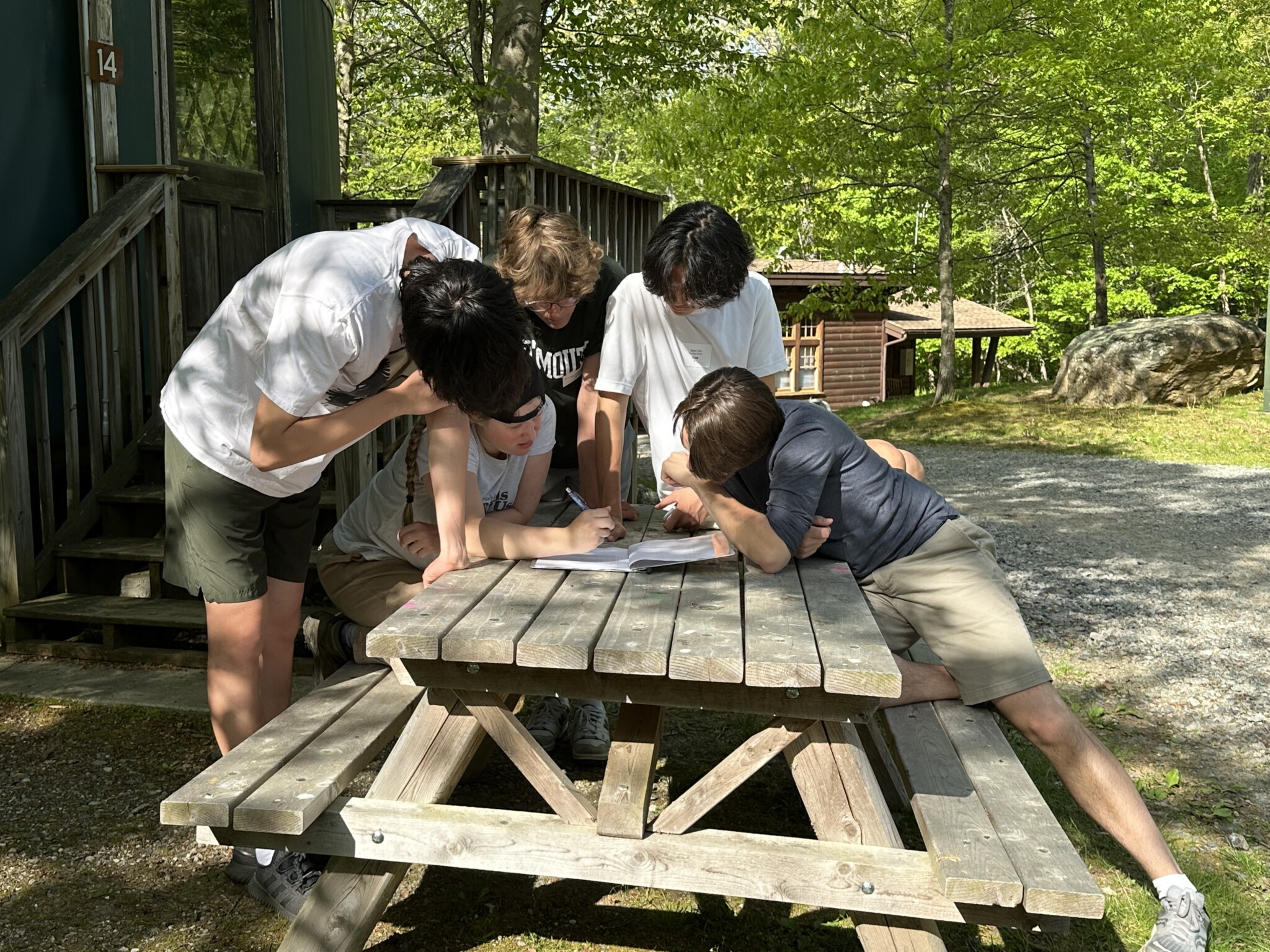 (PHOTO: RHS's Envirothon team working through one of the competitions.)