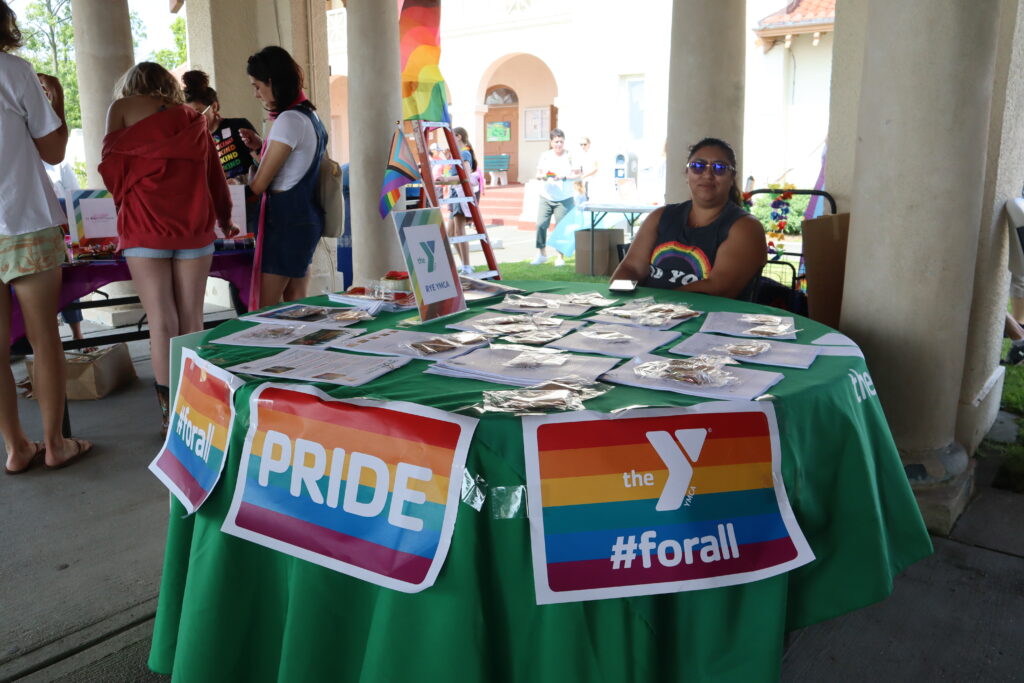 (PHOTO: The Rye YMCA was one of 22 groups participating in the Pride fair in Rye Town Park on Saturday, June 10, 2023. Credit: Sierra Desai.)