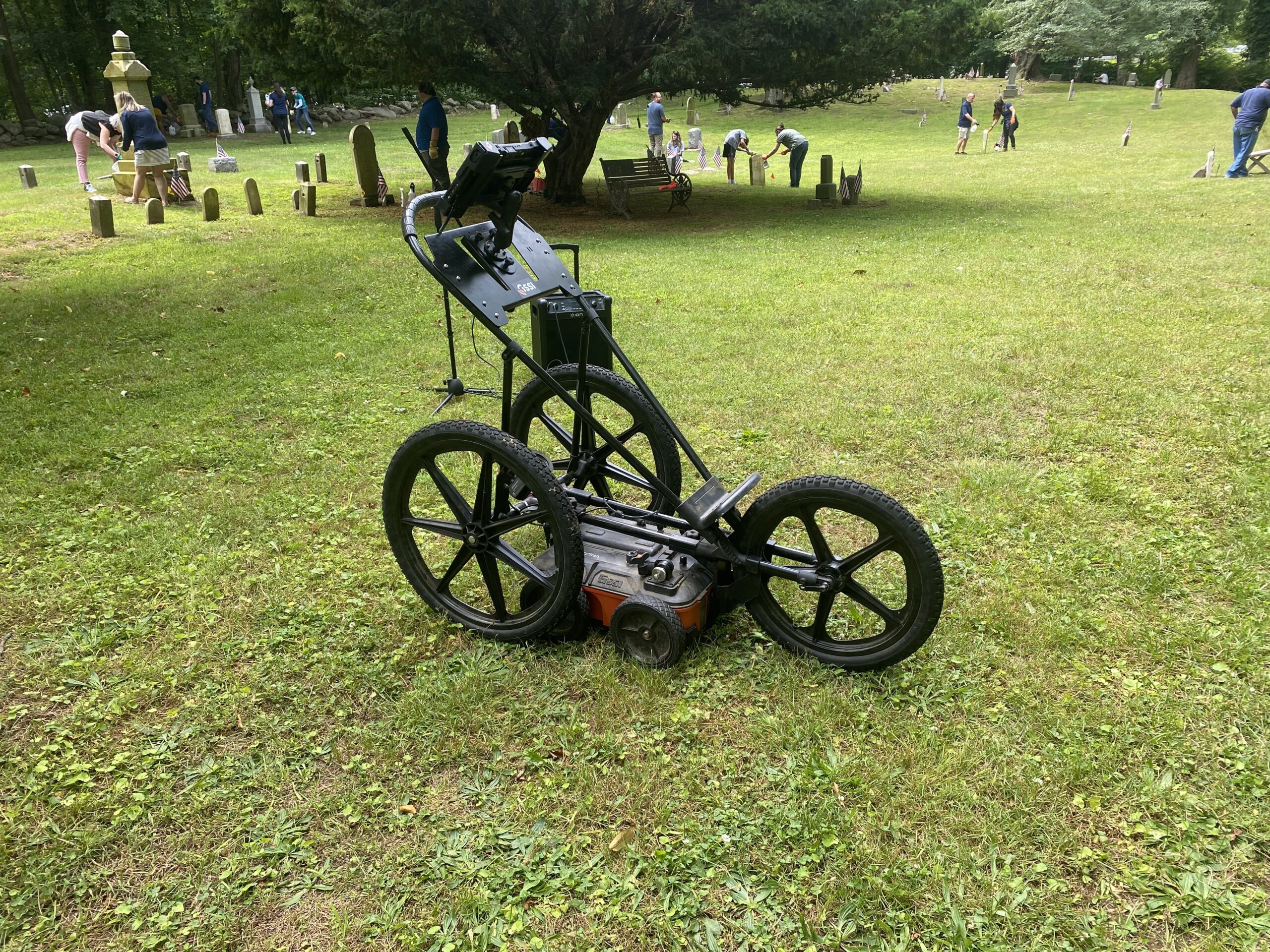 (PHOTO: The new tool used at the African American Cemetery to identify unmarked tombstones.)