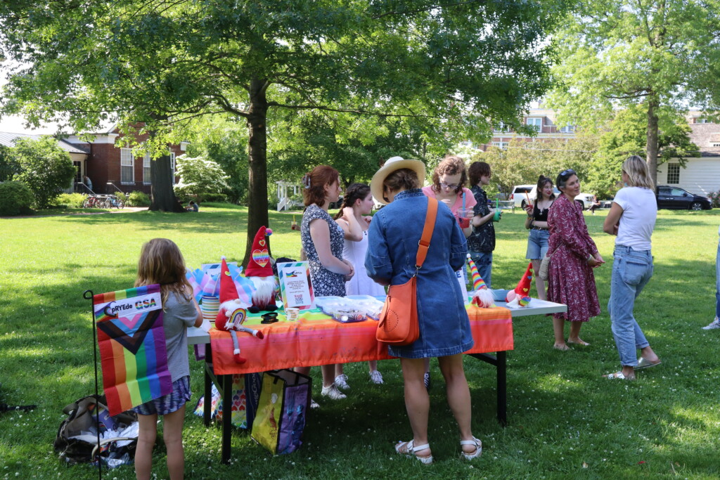 (PHOTO: The pRYEde and GSA booth set up on the Village Green. Credit: Sierra Desai.)