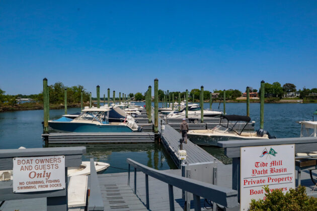 (PHOTO: After the Tide Mill Yacht basin is redeveloped, you can have your own private deep water 5-yacht-accommodating dock with quick access to the Long Island Sound. Credit: Sierra Desai.)