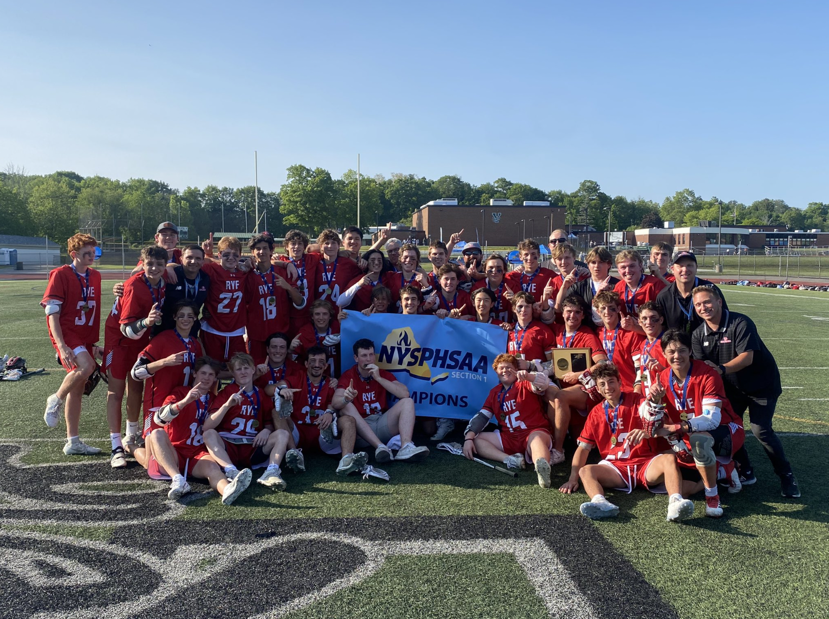 (PHOTO: Rye Boys Lacrosse Added Another Championship to Its Season This Past Weekend. The Regional Championship Comes on the Heels of The Sectional Championship, Pictured Above)