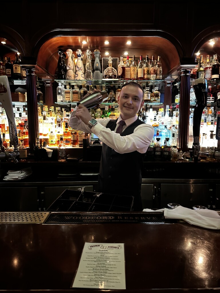 (PHOTO: Victor Miranda, head bartender at Frankie and Johnnie's Steakhouse.)