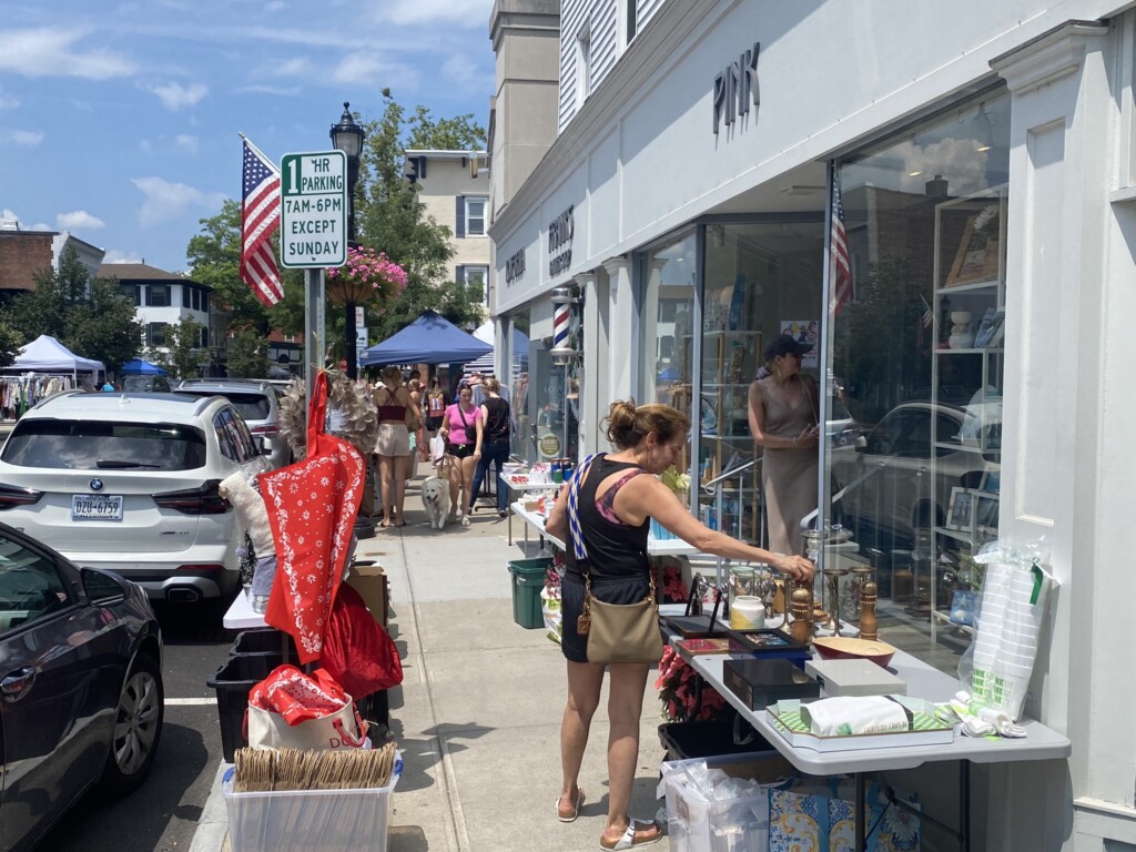 (PHOTO: Rye's 2023 annual sidewalk sale got underway on Thursday. Along downtown Purchase Street the sale continues 10:00am - 5:00pm on Friday, July 21st and Saturday, July 22nd.)