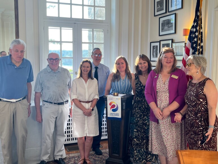 (PHOTO: Full slate of Rye Rotary officers being sworn in at Wainwright House)