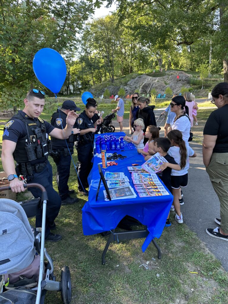 (PHOTO: PD swag at the community night out Tuesday.)
