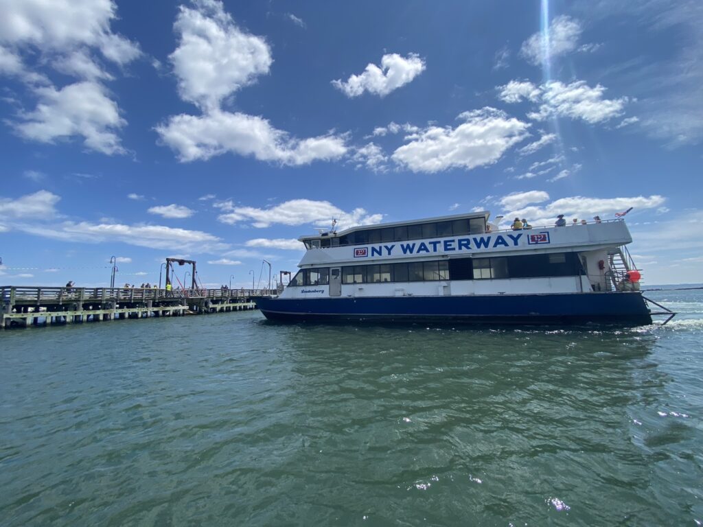 (PHOTO: NY Waterway ferry service arriving at Playland Saturday. Ferry service returned to Rye Playland on Saturday, August 19, 2023. The special one day service was a test as the park's operator Standard Amusements considers returning regular ferry service from New York City to the park in 2024.)