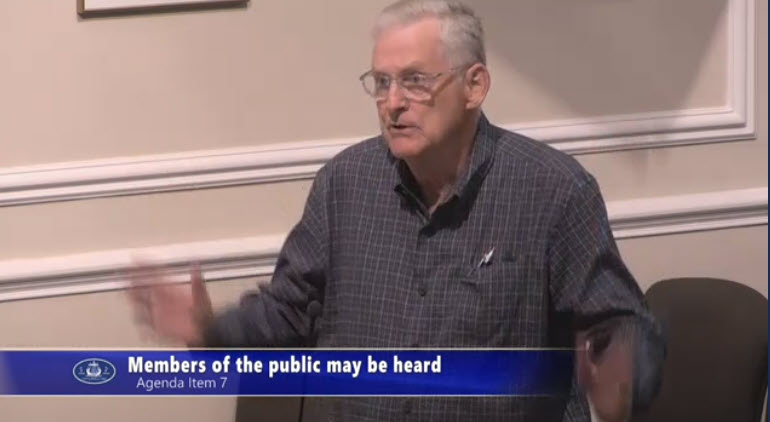 (PHOTO: Jono Peters speaking at the Rye City Council meeting on June 14, 2023.)