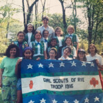 (PHOTO: Latoya Anderson and the Girl Scouts of Rye Troop 1916.)