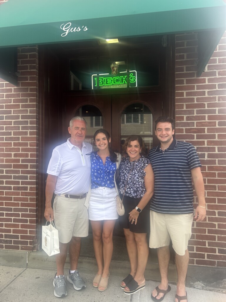 (PHOTO: Rye Lifer Angela O’Keefe (second from right) with her husband Dennis and two children, Anna and John.)