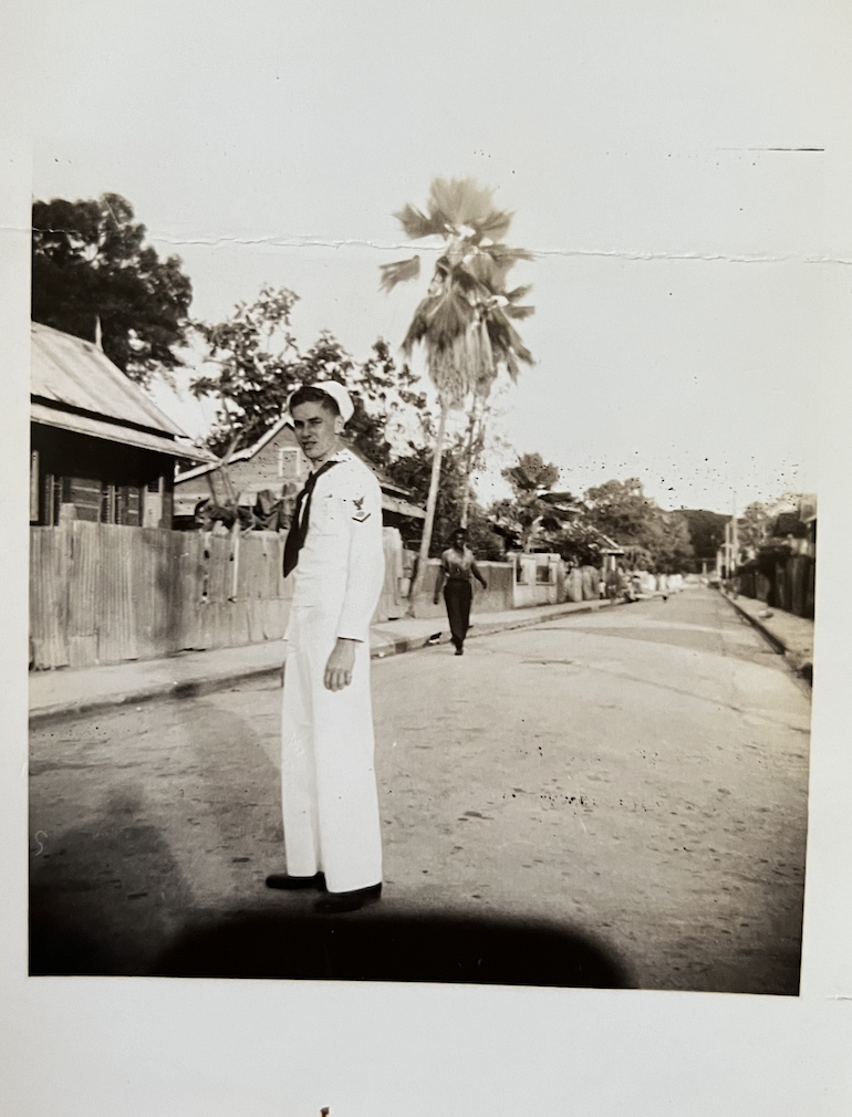 (PHOTO: Herbert Blecker in a Trinidad Street, Port of Spain, April 1946.)