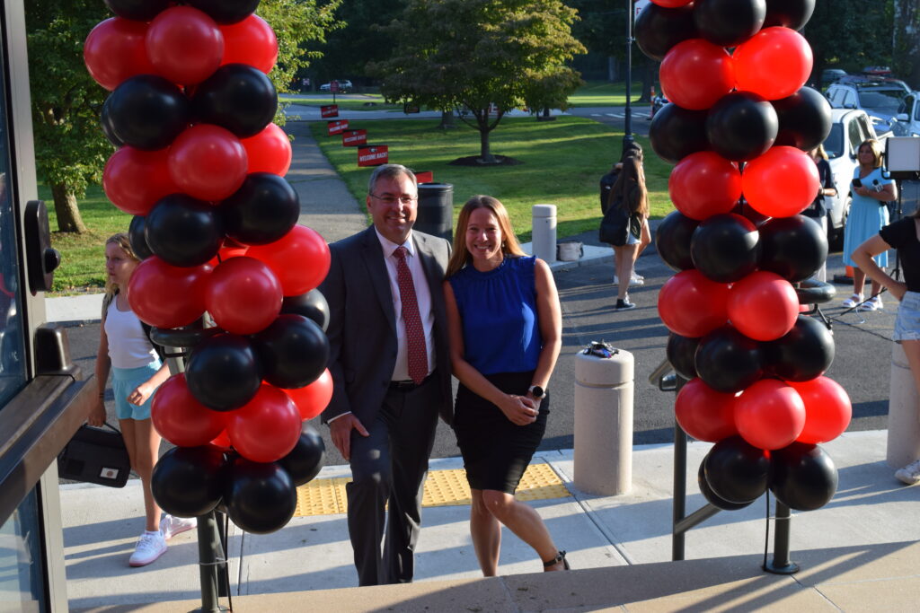 (PHOTO: Superintendent Eric Byrne and Rye High Principal Suzanne Short.)