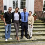 (PHOTO: Rye Fire Fighter Brandon Antolino with his father Frank, girlfriend Kristen Corso and mother Nicole on the steps of Rye City Hall after his swearing in on September 26, 2023.)