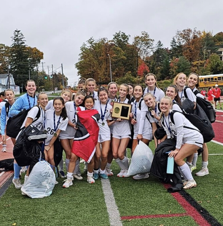 (PHOTO: Rye Girls Varsity Soccer toppled Albert Magnus on Sunday, October 29, 2023 to win the Section 1 Class AA Girls Soccer Championship.)