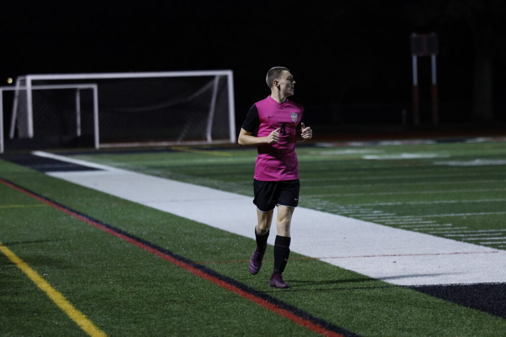 (PHOTO: Rye Boys Varsity Soccer player Tilman Oberbannscheidt added strength and defensive prowess to help the Garnets post their 6th clean sheet of the season.)