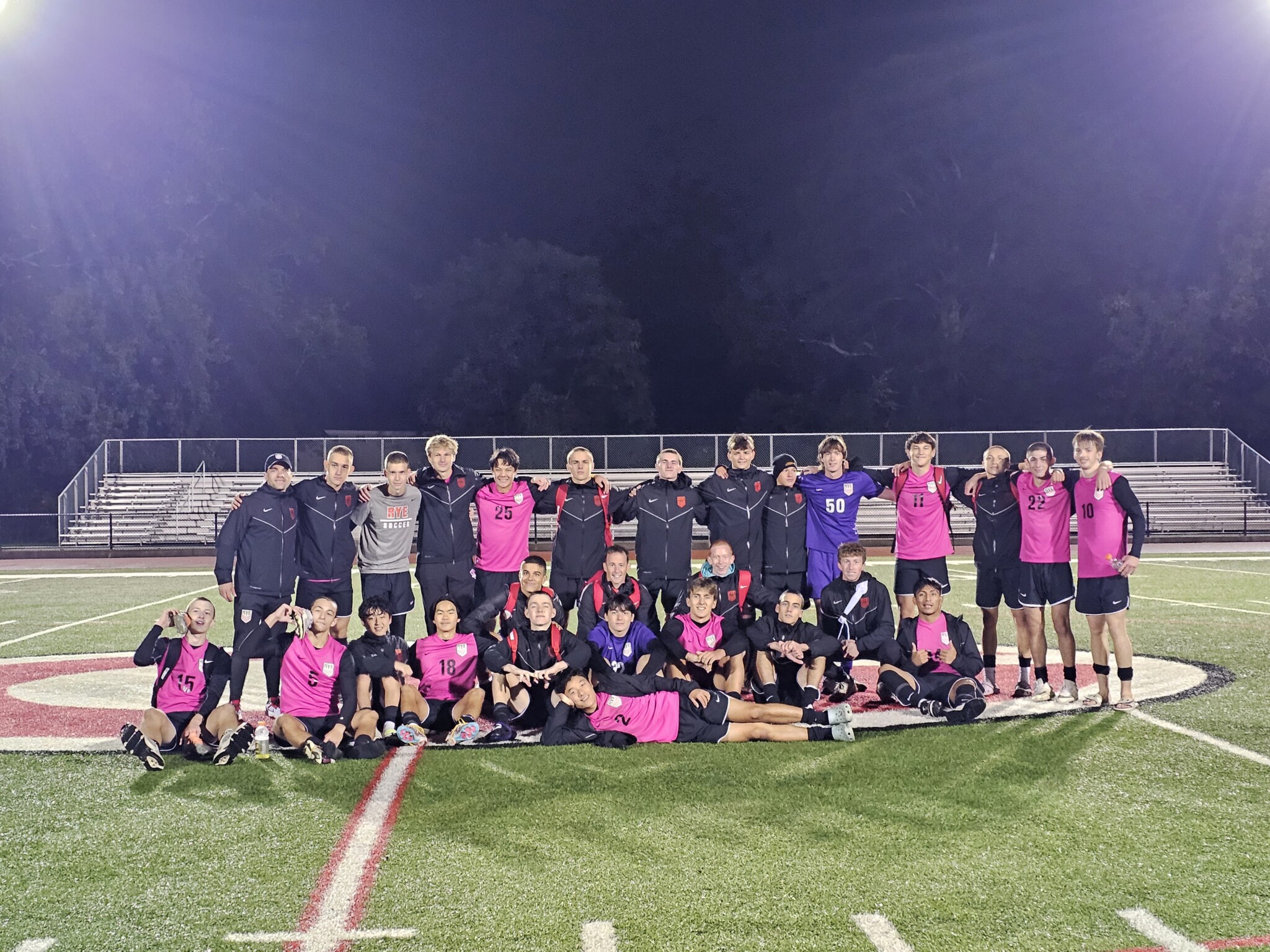 (PHOTO: The 2023 Rye Boys Varsity Soccer team after clinching the league title.)