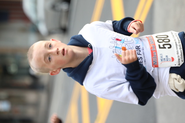 (PHOTO: At the 2023 annual Miles for MOMS (Meals of Main Street) race: Rye Middle School 7th grader, Timmy Coffey.)