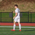 (PHOTO: Rye Boys Varsity Soccer player Tilman Oberbannscheidt (#4) put in a strong performance throughout the afternoon at Edgemont on Tuesday, October 3, 2023. Credit: Alvar Lee.)