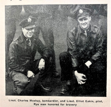 (PHOTO: Two Rye veterans, Charles Moxhay and Elliott Eakin, flew a B-17 together as members of the US Army Air Corps 8th Air Force in WWII.)