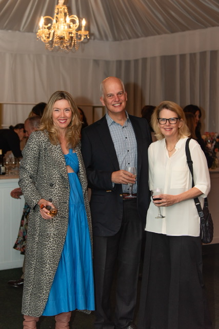 (PHOTO: Wainwright House had its 2023 benefit on Wednesday evening, October 11. From left to right: Diana Page, John Mayo-Smith, Tracy Stora. Credit: Jo Bryant.)