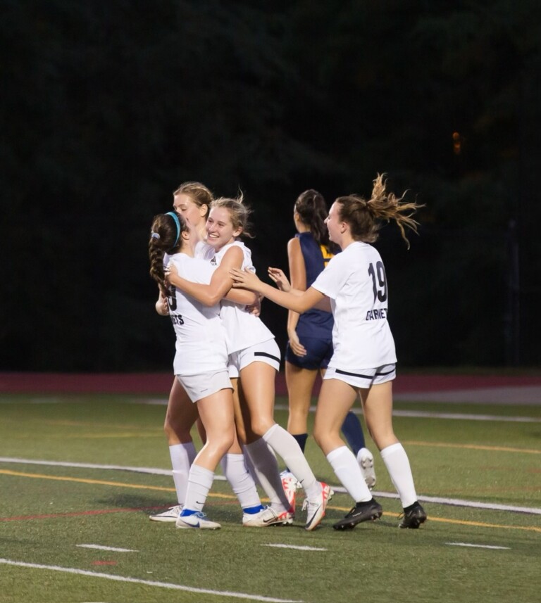 (PHOTO: Rye Girls Varsity Soccer diced Pelham on Tuesday. Credit: Aileen Brown.)