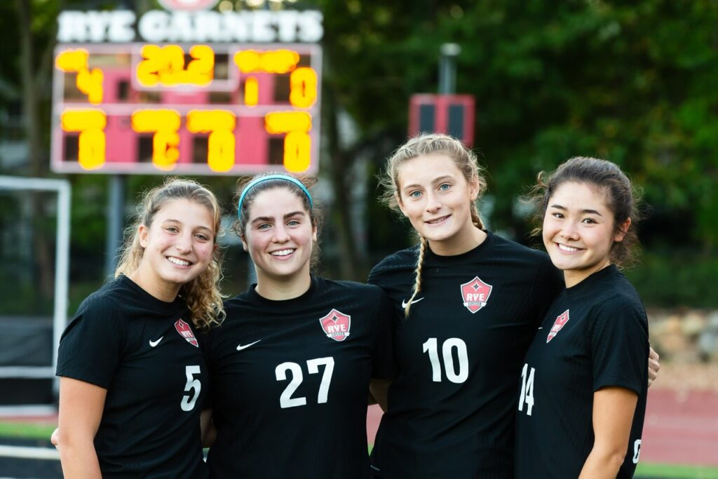 (PHOTO: The 2023 Rye Girls Varsity Soccer team captains.)