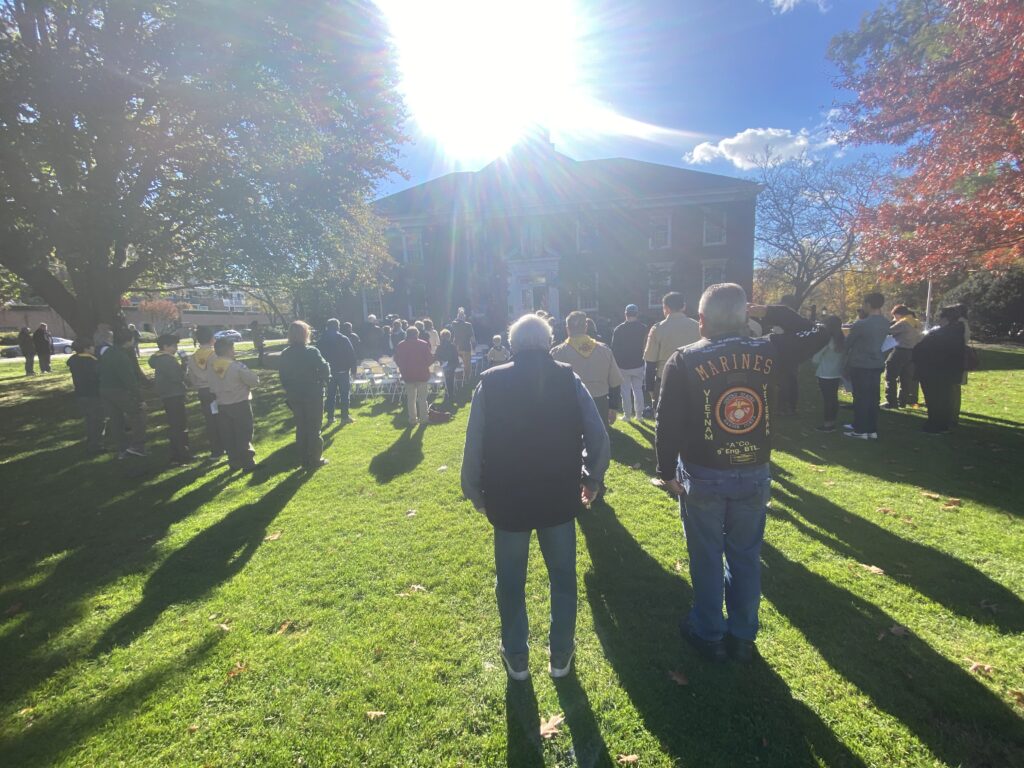 (PHOTO: The Veterans Day ceremony on the Rye Village Green November 11, 2023.)