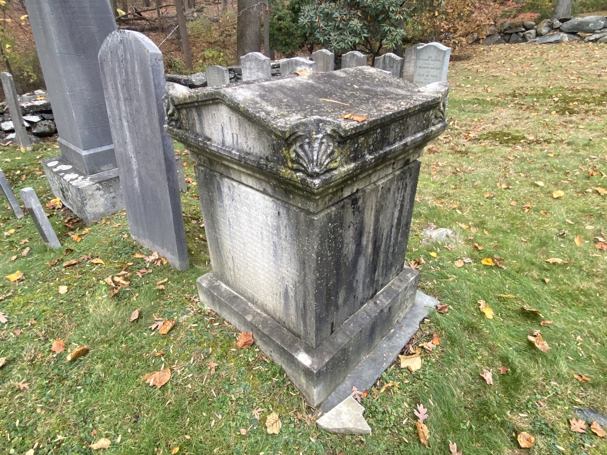 (PHOTO: The grave of Founding Father John Jay in the Jay Cemetery in Rye. The cemetery is located inside the Marshlands Conservancy.)