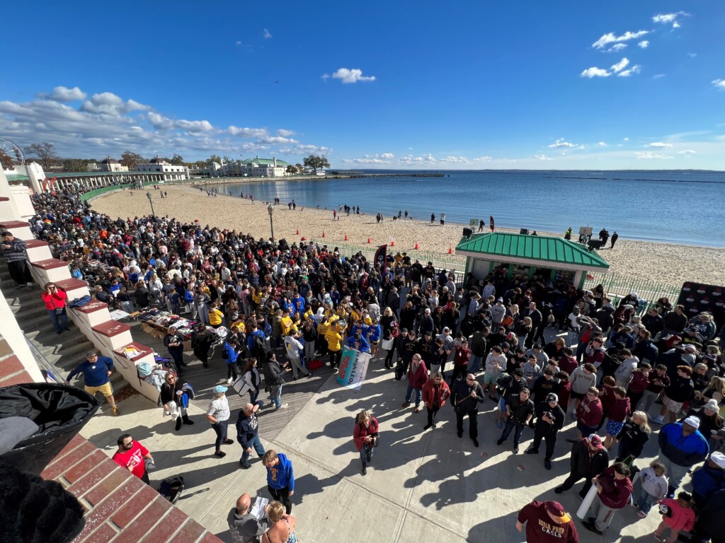 (PHOTO: Over 1,400 participants took the plunge on Saturday, November 11, 2023 at Playland Beach, raising over $250,000 for Special Olympics New York athletes by wading into the cold Long Island Sound.)