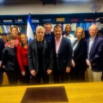 (PHOTO: Westchester County Executive and Rye guy George Latimer and the entire Westchester delegation with with Israeli opposition leader Yair Lapid of the Yesh Atid party during the Westchester Jewish Council mission trip this week.)