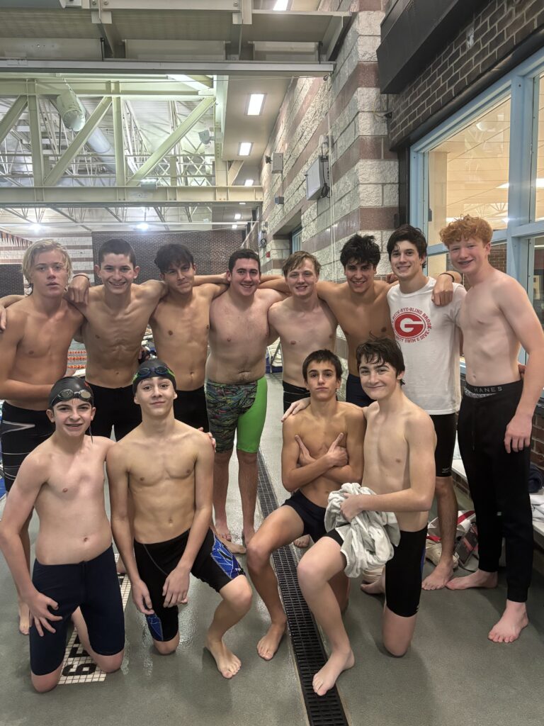 (PHOTO: The Rye Boys Varsity Swimming and Diving team sunk the Flying Dutchmen of Tappan Zee in their first meet of the season on Friday, December 8, 2023.)