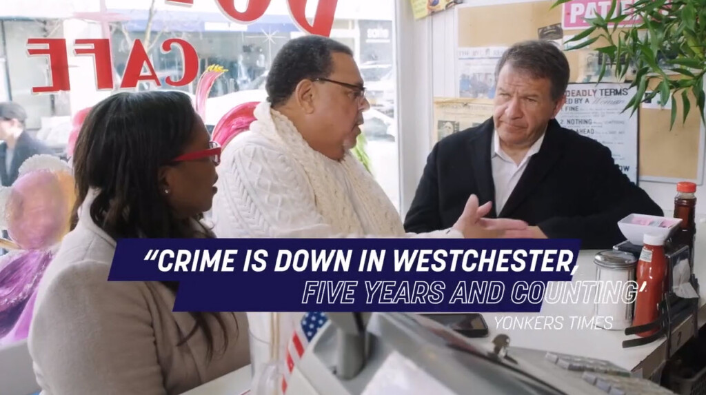 (PHOTO: Latimer released a video on Wednesday, December 6, 2023 announcing his run for Congress. It includes this scene of Latimer in Poppy's Cafe on Purchase Street.)