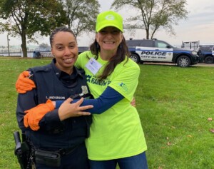 (PHOTO: Rye PD Officer Latoya Anderson and Rye Youth Council Executive Director Lisa Dominici at the Rainbow Run on November 7, 2023.)