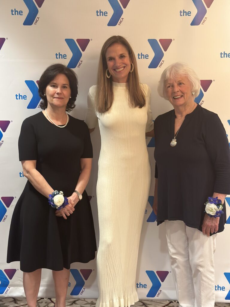 (PHOTO: Rye YMCA community award winners from the group's our annual benefit in June 2023. The three honorees (left to right) were former board members Frances DeThomas and Courtney Bennett (Gold Spirit Award) and Barbara Brunner (Community Service Award).