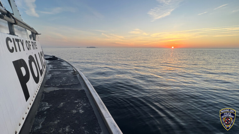 (PHOTO: Duck hunting season on Long Island Sound started on Saturday, December 9th, 2023 and runs until January 28th, 2024. Officers from the City of Rye Police Marine Unit and the New York State Department of Environmental Conservation Police were out at sunrise on Saturday checking waterfowl hunters on Long Island Sound.)